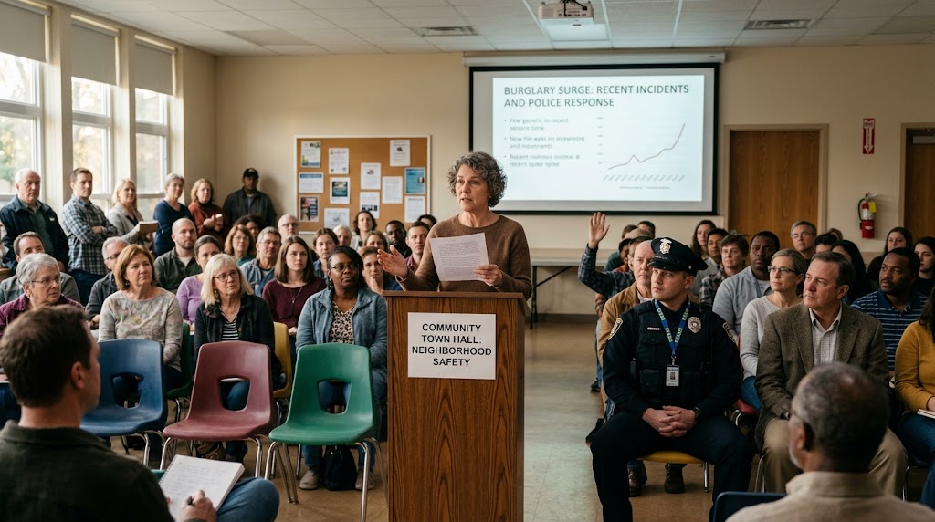 Community Town Hall Addresses Recent Surge in Neighborhood Burglaries