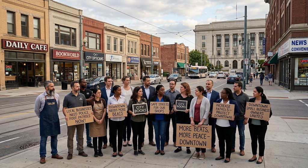 Local Business Owners Demand Increased Police Foot Patrols Downtown